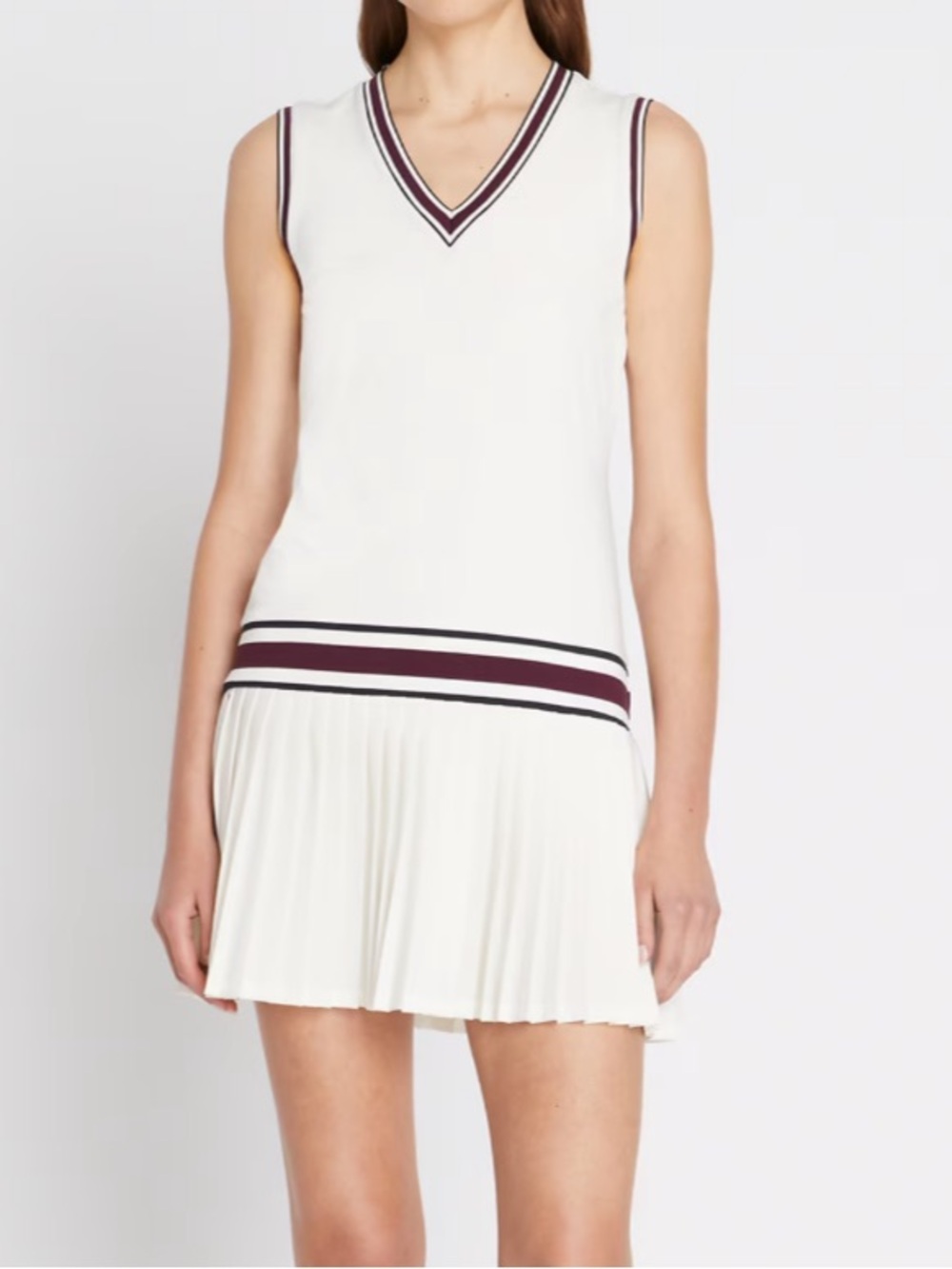 TORY BURCH PERFORMANCE JERSEY V-NECK TENNIS DRESS